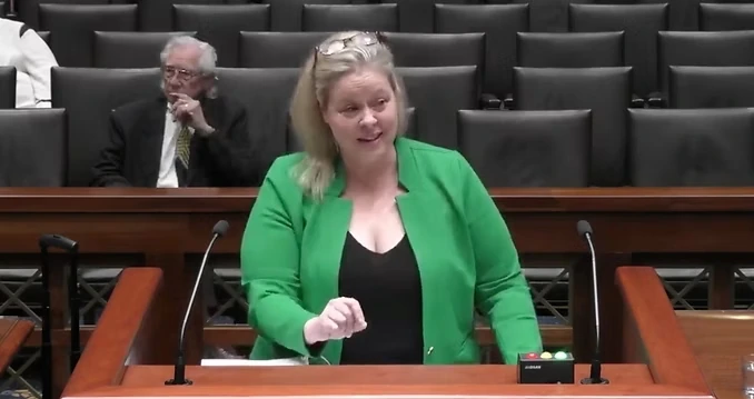 Maureen Farrell speaking at the Texas Supreme Court